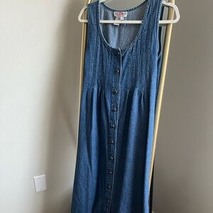 Vintage denim maternity dress